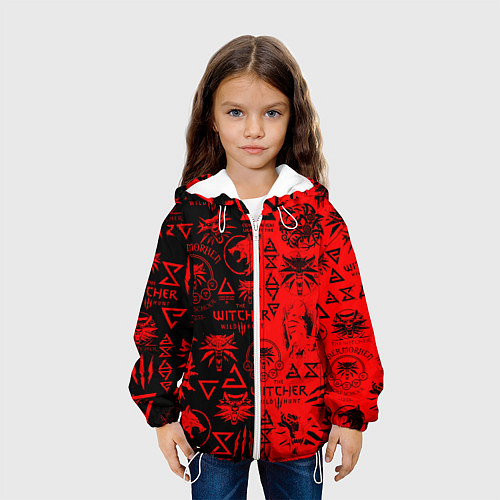 Детская куртка THE WITCHER LOGOBOMBING BLACK RED / 3D-Белый – фото 3