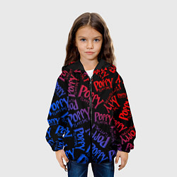 Куртка с капюшоном детская POPPY PLAYTIME LOGO NEON, ХАГИ ВАГИ, цвет: 3D-черный — фото 2