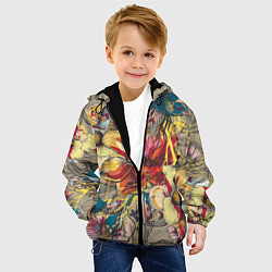 Куртка с капюшоном детская Очень красивые цветы, цвет: 3D-черный — фото 2