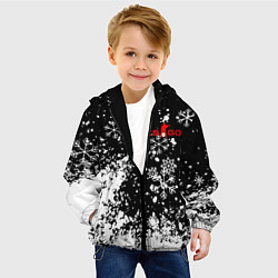 Куртка с капюшоном детская НОВОГОДНИЙ CS : GO СНЕЖИНКИ, цвет: 3D-черный — фото 2