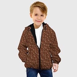 Куртка с капюшоном детская Шоколадная Текстура, цвет: 3D-черный — фото 2