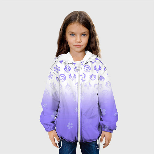 Детская куртка GENSHIN IMPACT SYMBOL PATTERN SAKURA САКУРА / 3D-Белый – фото 3