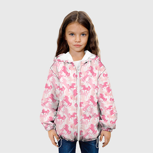 Детская куртка Розовые Единороги / 3D-Белый – фото 3