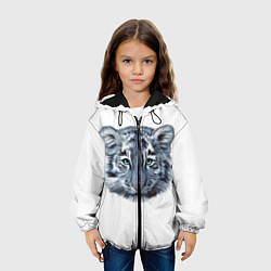 Куртка с капюшоном детская Взгляд белого тигра, цвет: 3D-черный — фото 2