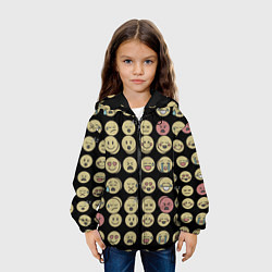 Куртка с капюшоном детская Смайлики эмодзи паттерном, цвет: 3D-черный — фото 2