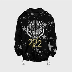 Куртка с капюшоном детская Символ года тигр 2022 Ура-Ура!, цвет: 3D-черный