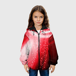 Куртка с капюшоном детская Красная космическая спираль, цвет: 3D-черный — фото 2