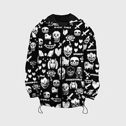 Куртка с капюшоном детская UNDERTALE PATTERN БЕЛЫЙ, цвет: 3D-черный