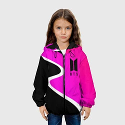 Куртка с капюшоном детская K-pop БТС Логотип, цвет: 3D-черный — фото 2