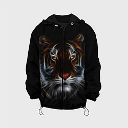Куртка с капюшоном детская Тигр в Темноте Глаза Зверя, цвет: 3D-черный