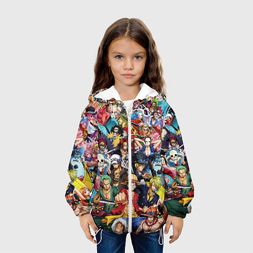 Детская куртка ВСЕ ГЕРОИ АНИМЕ ВАН ПИС ALL HEROES ONE PIECE / 3D-Белый – фото 3