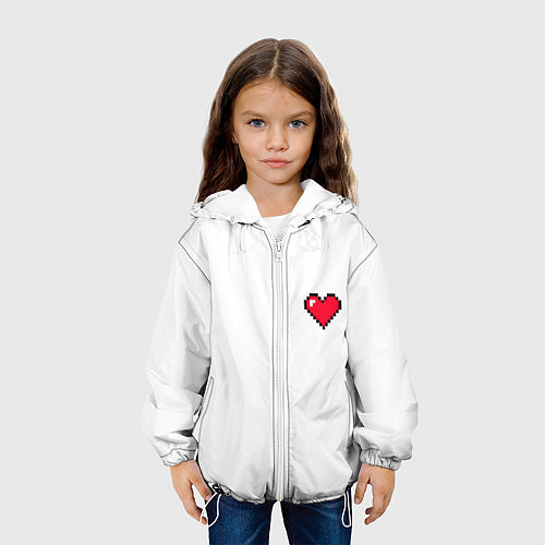Детская куртка Сердце из minecraft / 3D-Белый – фото 3