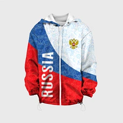 Куртка с капюшоном детская RUSSIA SPORT STYLE РОССИЯ СПОРТИВНЫЙ СТИЛЬ, цвет: 3D-белый
