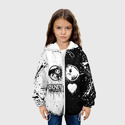 Куртка с капюшоном детская BLACK AND WHITE BENDY AND THE INK MACHINE, цвет: 3D-белый — фото 2