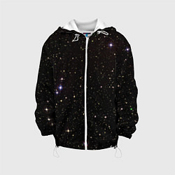 Куртка с капюшоном детская Ночное звездное небо, цвет: 3D-белый