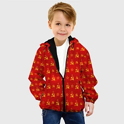 Куртка с капюшоном детская Серп и Молот - СССР, цвет: 3D-черный — фото 2
