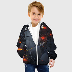 Куртка с капюшоном детская НЕОНОВЫЙ ВЗРЫВ ПЛИТЫ, ОБЛОМКИ NEON EXPLOSION, цвет: 3D-белый — фото 2