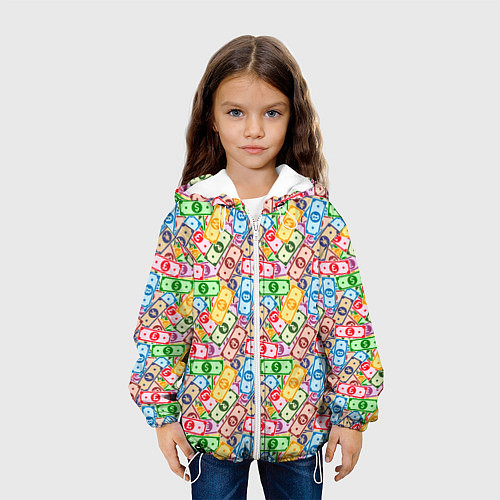 Детская куртка Разные Валюты и Криптовалюты / 3D-Белый – фото 3