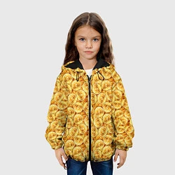 Куртка с капюшоном детская Золотые Биткоины, цвет: 3D-черный — фото 2