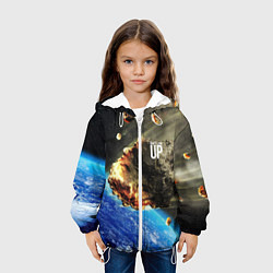 Куртка с капюшоном детская Комета, перед столкновением с Землёй!, цвет: 3D-белый — фото 2