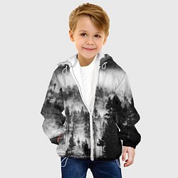 Куртка с капюшоном детская ТУМАННЫЙ ЛЕС - ТЕМНЫЙ ЛЕС, цвет: 3D-белый — фото 2