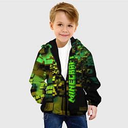 Куртка с капюшоном детская Minecraft, pattern 2022, цвет: 3D-черный — фото 2