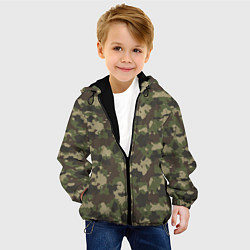 Куртка с капюшоном детская Камуфляж для Леса, цвет: 3D-черный — фото 2