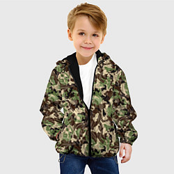 Куртка с капюшоном детская Мятый Камуфляж, цвет: 3D-черный — фото 2