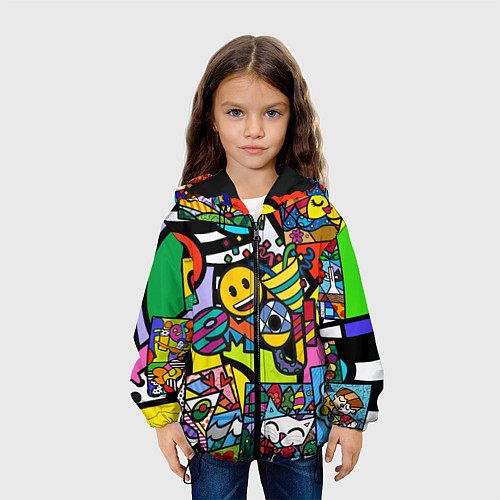 Детская куртка Romero Britto - emoji / 3D-Черный – фото 3