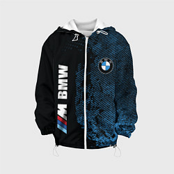 Куртка с капюшоном детская BMW M Series Синий Гранж, цвет: 3D-белый