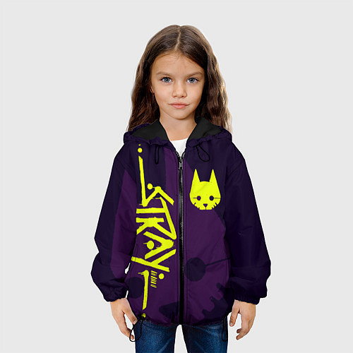 Детская куртка Stray лого / 3D-Черный – фото 3