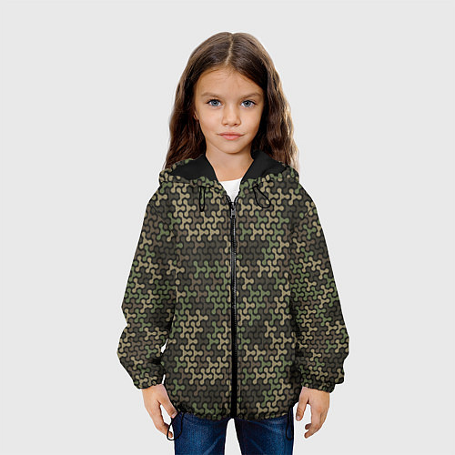 Детская куртка Абстрактный Охотничий Камуфляж / 3D-Черный – фото 3