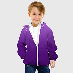 Куртка с капюшоном детская Красивый фиолетовый градиент, цвет: 3D-белый — фото 2