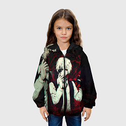 Куртка с капюшоном детская Токийский Гуль и Брызги Аниме Ghoul, цвет: 3D-черный — фото 2
