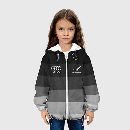 Детская куртка Audi, Ауди Серый градиент / 3D-Белый – фото 3