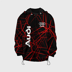 Куртка с капюшоном детская Audi: Красные линии, цвет: 3D-черный
