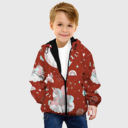 Куртка с капюшоном детская Единорог на облакеспящий единорог, цвет: 3D-черный — фото 2