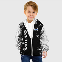 Куртка с капюшоном детская Volvo капли и брызги красок, цвет: 3D-белый — фото 2