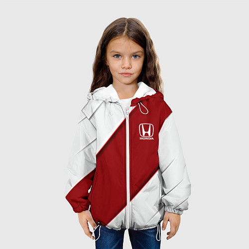 Детская куртка Honda - Red sport / 3D-Белый – фото 3