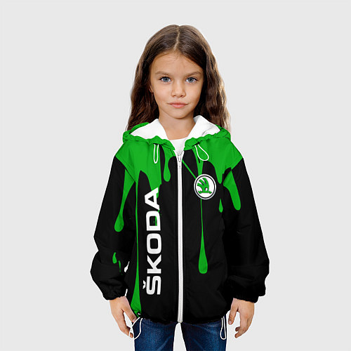 Детская куртка Skoda: Подтеки / 3D-Белый – фото 3
