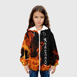 Куртка с капюшоном детская Peugeot пламя огня, цвет: 3D-белый — фото 2