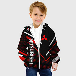 Куртка с капюшоном детская Митсубиси, Mitsubishi Спорт, цвет: 3D-белый — фото 2
