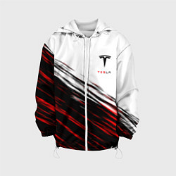 Куртка с капюшоном детская Tesla sport размытость, цвет: 3D-белый