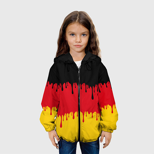 Детская куртка Флаг Германии потёки / 3D-Черный – фото 3