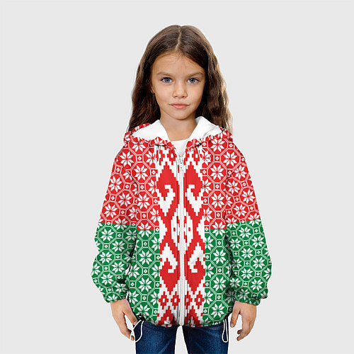 Детская куртка Белоруссия Обережные Узоры Алатырь / 3D-Белый – фото 3