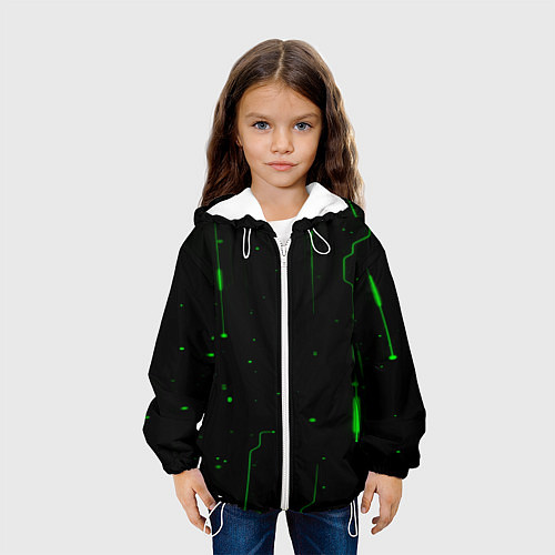Детская куртка Neon Green Light / 3D-Белый – фото 3