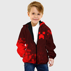 Куртка с капюшоном детская МАЙНКРАФТ Брызги, цвет: 3D-черный — фото 2
