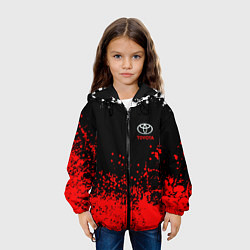 Куртка с капюшоном детская Toyota брызги красок, цвет: 3D-черный — фото 2