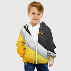 Куртка с капюшоном детская Lamborghini - Sport бренд, цвет: 3D-белый — фото 2