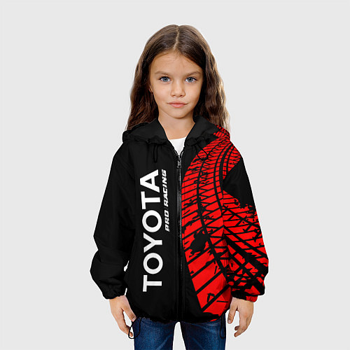 Детская куртка TOYOTA Pro Racing - Следы Шин / 3D-Черный – фото 3